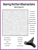 Harry Potter Word Search Thumbnail