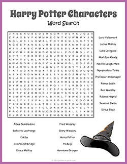 Free printable Harry Potter Word Search puzzle worksheet