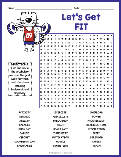 Health and Fitness Word Search thumbnail