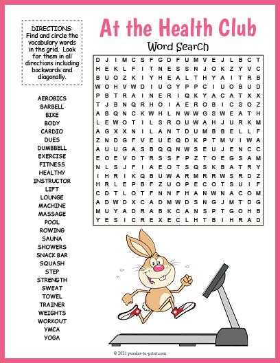 Health Club Word Search