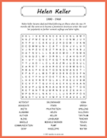 Helen Keller Word Search thumbnail