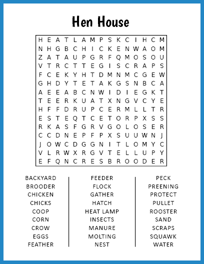 Hen House Word Search