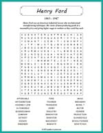 Henry Ford Word Search Thumbnail