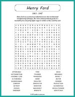 Henry Ford Word Search Thumbnail