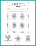 Herbert Hoover Word Search Thumbnail