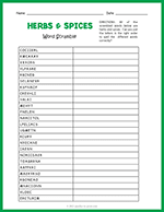 Herbs And Spices Word Scramble thumbnail