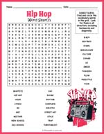 Hip Hop Word Search Thumbnail