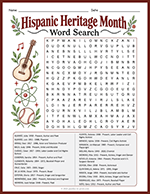 Hispanic Heritage Month Word Search thumbnail
