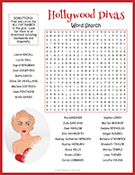 Hollywood Divas Word Search thumbnail