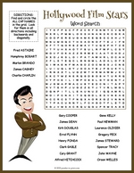 Hollywood Film Stars Word Search thumbnail
