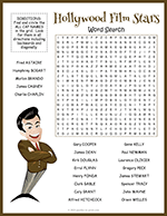 Hollywood Film Stars Word Search thumbnail