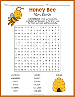 Honey Bee Word Search thumbnail