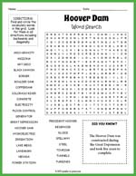 Hoover Dam Word Search Thumbnail