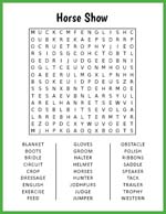 Horse Show Word Search thumbnail