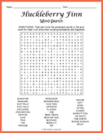 Huckleberry Finn Word Search thumbnail