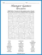 Hunger Games Word Search Thumbnail