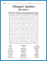 Hunger Games Word Search thumbnail