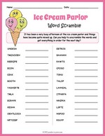Ice Cream Parlor Word Scramble thumbnail