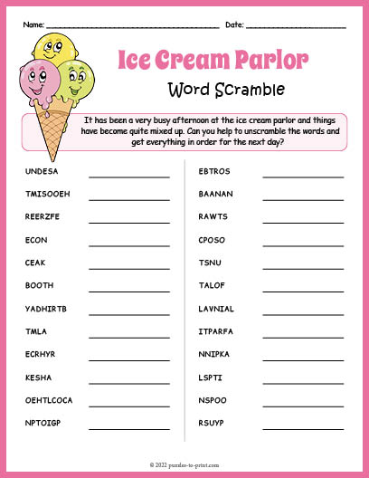 Unscramble words crossword top