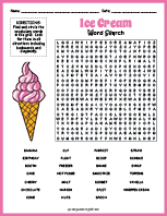 Ice Cream Word Search thumbnail