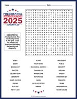 Inauguration Day 2025 Word Search Thumbnail
