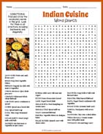 Indian Foods Word Search Thumbnail