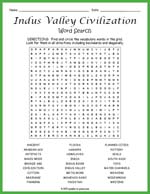 Indus Valley Civilization Word Search Thumbnail