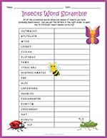 Insect Word Scramble thumbnail