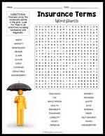 Insurance Terms Word Search Thumbnail