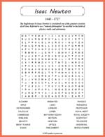 Isaac Newton Word Search Thumbnail