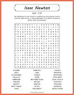 Isaac Newton Word Search thumbnail