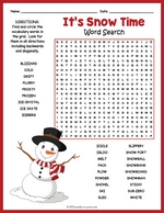 It's Snow Time Word Search thumbnail