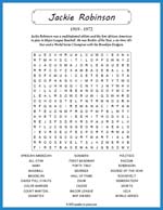 Jackie Robinson Word Search Thumbnail