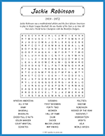 Jackie Robinson Word Search thumbnail