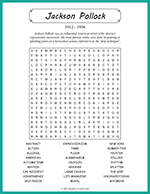 Jackson Pollock Word Search thumbnail