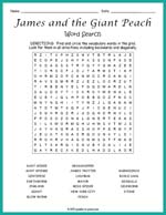 James and the Giant Peach Word Search Thumbnail