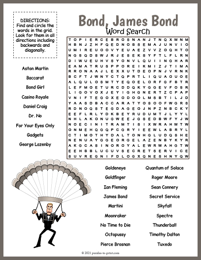 James Bond Word Search