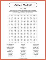 James Madison Word Search thumbnail