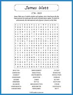 James Watt Word Search Thumbnail