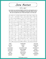 Jane Austen Word Search Thumbnail