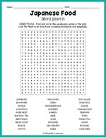 Japanese Food Word Search Thumbnail