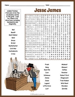 Jesse James Word Search thumbnail