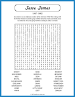 Jesse James Word Search thumbnail