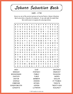 Johann Sebastian Bach Word Search thumbnail