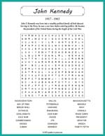 John Kennedy Word Search Thumbnail