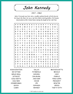 John Kennedy Word Search thumbnail