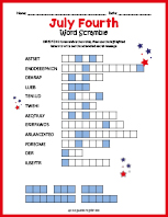 July Fourth Word Scramble thumbnail