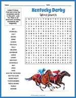 Kentucky Derby Word Search Thumbnail