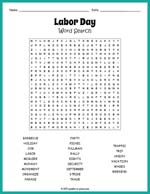 Labor Day Word Search Thumbnail