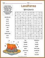 Landforms Word Search Thumbnail